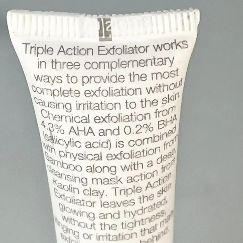 Trufora Triple Action Exfoliator Mask Kaolin Clay Bamboo Travel .5 oz 15 ml New
